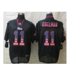 Nike New England Patriots 11 Julian Edelman Black Elite USA Flag Fashion NFL Jersey