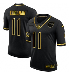 Nike New England Patriots 11 Julian Edelman Black Gold 2020 Salute To Service Limited Jersey
