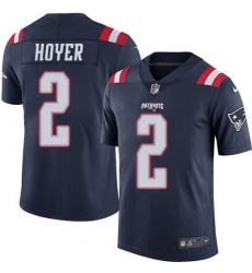 Nike New England Patriots 2 Brian Hoyer Navy Blue Men Stitched NFL Limited Rush Jersey