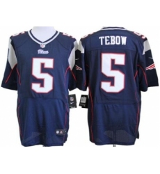Nike New England Patriots 5 Tim Tebow Blue Elite NFL Jersey