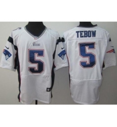 Nike New England Patriots 5 Tim Tebow White Elite NFL Jersey