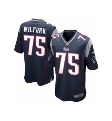 Nike New England Patriots 75 Vince Wilfork Blue Game NFL Jersey