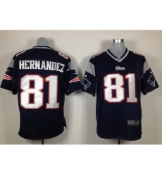 Nike New England Patriots 81 Aaron Hernandez Blue Elite NFL Jersey
