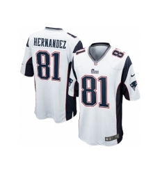 Nike New England Patriots 81 Aaron Hernandez White Game NFL Jersey