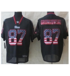 Nike New England Patriots 87 Rob Gronkowski Black USA Flag Fashion NFL Jersey