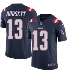 Nike Patriots #13 Phillip Dorsett Navy Blue Mens Stitched NFL Limited Rush Jersey