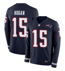 Nike Patriots #15 Chris Hogan Navy Blue Team Color Men Stitched NFL Limited Therma Long Sleeve Jersey