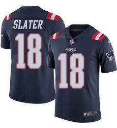 Nike Patriots #18 Matt Slater Navy Blue Mens Stitched NFL Limited Rush Jersey
