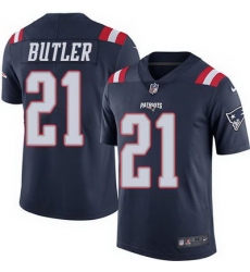 Nike Patriots #21 Malcolm Butler Navy Blue Mens Stitched NFL Limited Rush Jersey