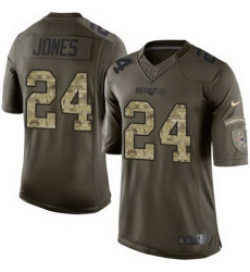 Nike Patriots #24 Cyrus Jones Green Mens Stitched NFL Limited Salute to Service Jersey