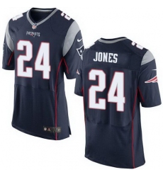 Nike Patriots #24 Cyrus Jones Navy Blue Team Color Mens Stitched NFL New Elite Jersey