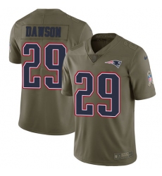 Nike Patriots #29 Duke Dawson Olive Mens Stitched NFL Limited 2017 Salute To Service Jersey
