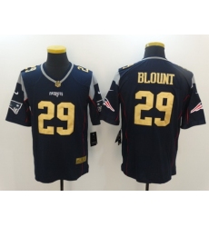 Nike Patriots 29 LeGarrette Blount Navy Gold Limited Jersey