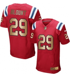 Nike Patriots #29 LeGarrette Blount Red Alternate Mens Stitched NFL Elite Gold Jersey