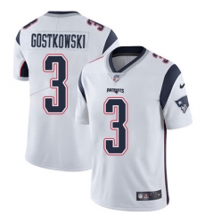 Nike Patriots #3 Stephen Gostkowski White Mens Stitched NFL Vapor Untouchable Limited Jersey