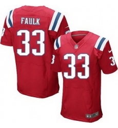 Nike Patriots #33 Kevin Faulk Red Alternate Mens Stitched NFL Elite Jersey