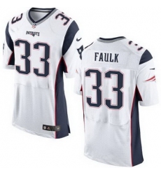 Nike Patriots #33 Kevin Faulk White Mens Stitched NFL New Elite Jersey