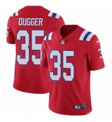 Nike Patriots 35 Kyle Dugger Red Alternate Men Stitched NFL Vapor Untouchable Limited Jersey