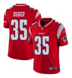 Nike Patriots 35 Kyle Dugger Red Men Stitched NFL Limited Inverted Legend Jersey