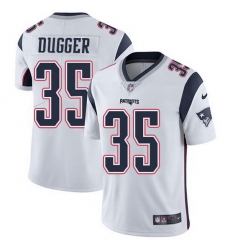 Nike Patriots 35 Kyle Dugger White Men Stitched NFL Vapor Untouchable Limited Jersey