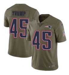 Nike Patriots #45 Donald Trump Olive Mens Stitched NFL Limited 2017 Salute To Service Jersey