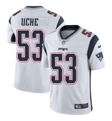 Nike Patriots 53 Josh Uche White Men Stitched NFL Vapor Untouchable Limited Jersey