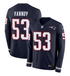 Nike Patriots #53 Kyle Van Noy Navy Blue Team Color Men Stitched NFL Limited Therma Long Sleeve Jersey