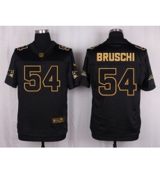 Nike Patriots #54 Tedy Bruschi Black Mens Stitched NFL Elite Pro Line Gold Collection Jersey