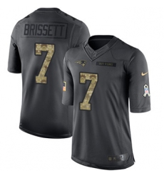Nike Patriots #7 Jacoby Brissett Black Mens Stitched NFL Limited 2016 Salute To Service Jersey