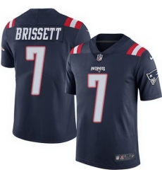 Nike Patriots #7 Jacoby Brissett Navy Blue Mens Stitched NFL Limited Rush Jersey