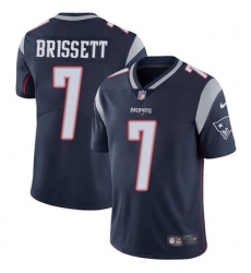 Nike Patriots #7 Jacoby Brissett Navy Blue Team Color Mens Stitched NFL Vapor Untouchable Limited Jersey
