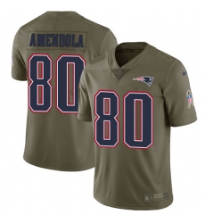 Nike Patriots #80 Danny Amendola Olive Mens Stitched NFL Limited 2017 Salute To Service Jersey