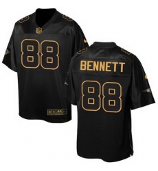 Nike Patriots #88 Martellus Bennett Black Men Stitched NFL Elite Pro Line Gold Collection Jersey