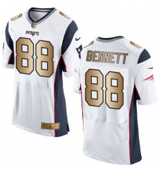 Nike Patriots #88 Martellus Bennett White Mens Stitched NFL New Elite Gold Jersey