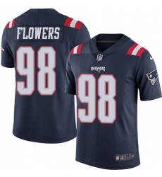 Nike Patriots #98 Trey Flowers Navy Blue Mens Stitched NFL Limited Rush Jersey