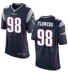 Nike Patriots #98 Trey Flowers Navy Blue Team Color Mens Stitched NFL Elite Jersey
