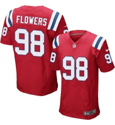 Nike Patriots #98 Trey Flowers Red Alternate Mens Stitched NFL Elite Jersey