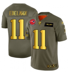 Patriots 11 Julian Edelman Camo Gold Men Stitched Football Limited 2019 Salute To Service Jersey