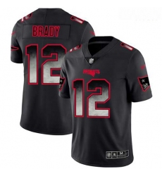 Patriots 12 Tom Brady Black Men Stitched Football Vapor Untouchable Limited Smoke Fashion Jersey