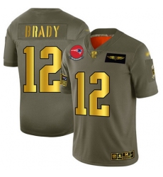 Patriots 12 Tom Brady Camo Gold Men Stitched Football Limited 2019 Salute To Service Jersey