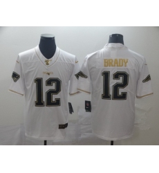 Patriots 12 Tom Brady White Gold Vapor Untouchable Limited Jersey