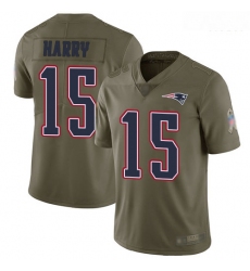 Patriots 15 N 27Keal Harry Olive Men Stitched Football Limited 2017 Salute To Service Jersey