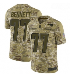 Patriots 77 Michael Bennett Camo Men Stitched Football Limited 2018 Salute To Service Jersey