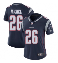 Nike Patriots #26 Sony Michel Navy Blue Team Color Womens Stitched NFL Vapor Untouchable Limited Jersey