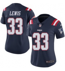 Nike Patriots #33 Dion Lewis Navy Blue Womens Stitched NFL Limited Rush Jersey