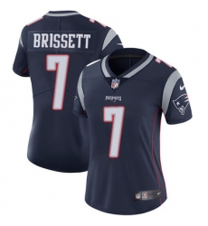 Nike Patriots #7 Jacoby Brissett Navy Blue Team Color Womens Stitched NFL Vapor Untouchable Limited Jersey