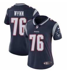 Nike Patriots #76 Isaiah Wynn Navy Blue Team Color Womens Stitched NFL Vapor Untouchable Limited Jersey