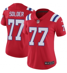 Nike Patriots #77 Nate Solder Red Alternate Womens Stitched NFL Vapor Untouchable Limited Jersey
