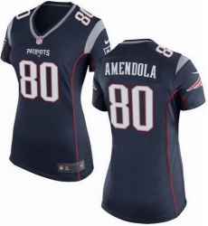 Nike Patriots #80 Danny Amendola Navy Blue Team Color Womens Stitched NFL New Elite Jersey