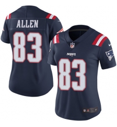 Nike Patriots #83 Dwayne Allen Navy Blue Womens Stitched NFL Limited Rush Jersey